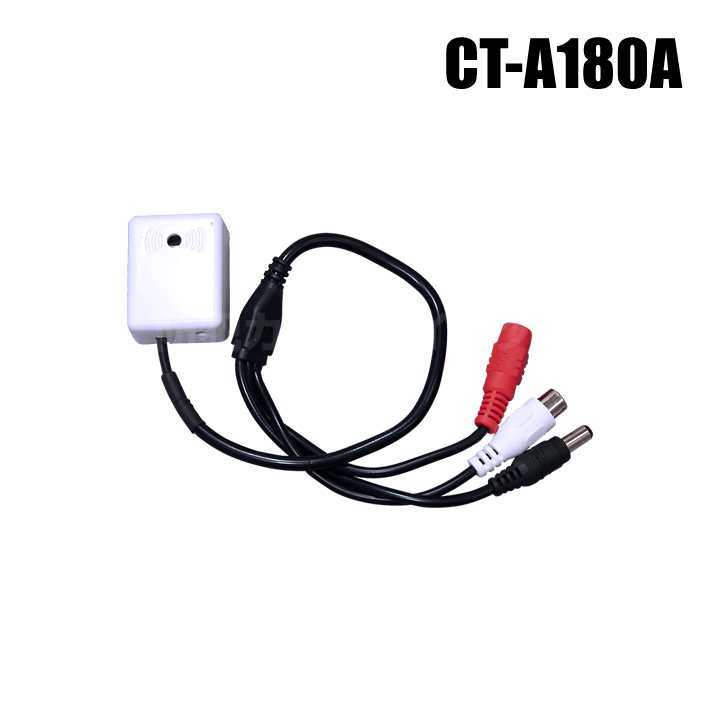 【レターパックプラス可】【CT-A180A】小型コンデンサー集音マイク　RCAモノラル音声入力製品に適合 （ループ電源出力・ボリューム調整可）