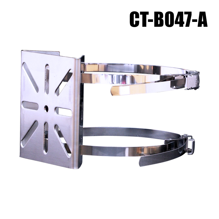 【レターパックプラス可】【CT-B047-A】ポール取付金具　街路灯対応（65～160mm ステンバンド二本 付　SUS304 オールステンレス製）