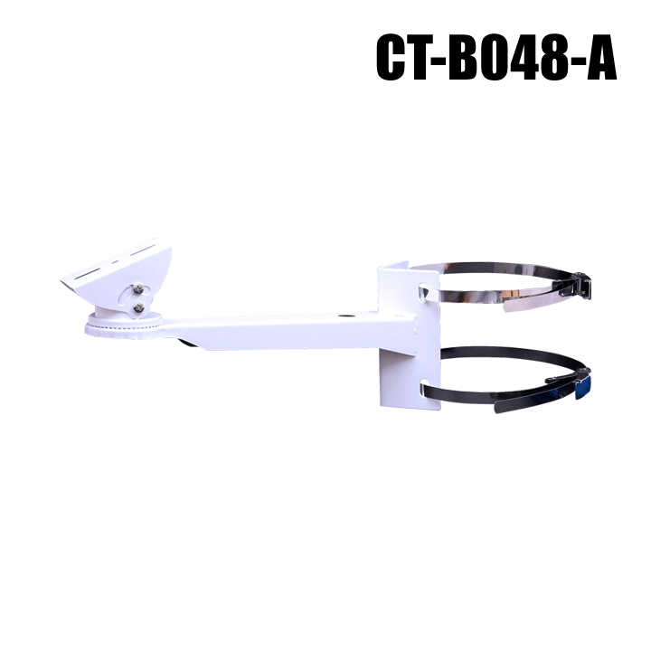 【CT-B048-A】ポール取付金具・角柱コーナー取付金具・防犯カメラ取付金具 街路灯対応 (65～160mm ステンバンド二本付)