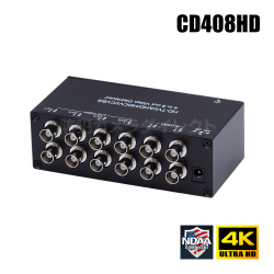 【CD408HD】 4入力 8分配器 4K AHD/HD-TVI/HD-CVI/CVBS信号対応 NDAA 台湾製