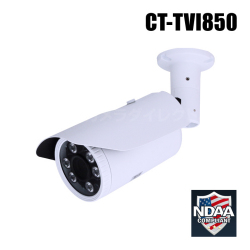 【CT-TVI850】500万画素 防雨 赤外線暗視 4in1 TVI VFカメラ（f=2.8～12mm）