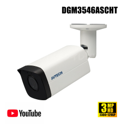 AI人検出 PoE対応 3MP 300万画素 電動ズームレンズ 屋内外両用 暗視ネットワークカメラ NDAA TAA 台湾製 Youtubeライブ配信【DGM3546ASCHT】