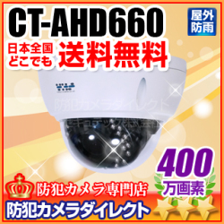 【CT-AHD660】 400万画素　防雨　赤外線暗視　耐衝撃VFドーム （f=2.8～12mm）
