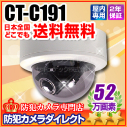 【CT-C191】52万画素　ソニーEffioシステム　屋内ドーム型カメラ（f=2.8～10.5mm）