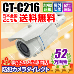 【CT-C216】52万画素　ソニーEffio-Eシステム　赤外線暗視防雨カメラ（f=3.8～15mm）