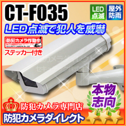【CT-F035】LEDダミーカメラ内蔵ハウジングセット（屋外防雨・本格志向/アイボリー・ロング）※ダミーケーブルなし