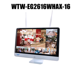 【WTW-EG2616WHAX-16】 IPカメラシリーズ用 大型16インチディスプレイ一体型ネットワークレコーダー 16chモデル（2～8TB選択）（代引不可・返品不可）