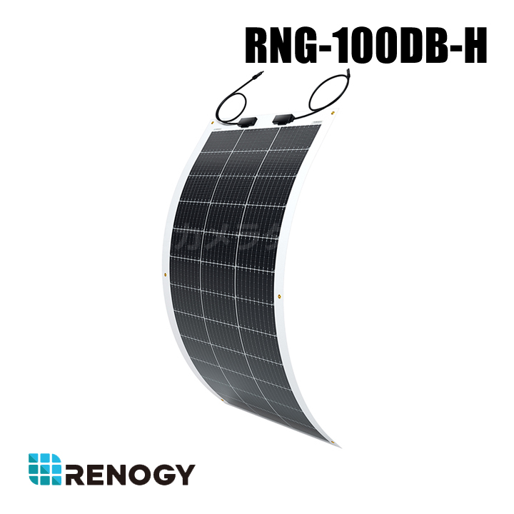 【RNG-100DB-H】レノジー RENOGY フレキシブル ソーラーパネル 100W 単結晶 12V MC4コネクタータイプ 高変換効率 超薄型 （返品不可・代引不可）