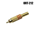 RCAプラグ(オス・赤)端子 金メッキ ハンダ付 【ORT-212】【メール便可】