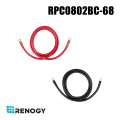 【RPC0802BC-68】レノジー RENOGY 48Vハイブリッドソーラーインバーター⇔バッテリー間用ケーブル38SQ 2.4m M8→M6 2本セット（返品不可・代引不可）