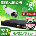 防犯カメラセット・監視カメラセット【セット847-AHD】屋外赤外線暗視防雨電動ズームVF AHDカメラ1台と8chデジタルレコーダーセット
