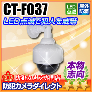 【CT-F037】LED点滅スピードドーム型ダミーカメラ（防滴型）