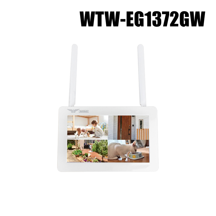 【WTW-EG1372GW】7インチタッチモニター 4ch イーグルmini 録画機（代引不可・返品不可）