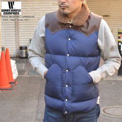 ROCKY MOUNTAIN × WAREHOUSE ロッキーマウンテン × ウエアハウス "2222" NYL ON CHRISTY VEST ナイロン クリスティー ベスト ベスト レザー ダウン [アウター]