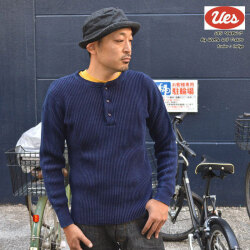 未使用級 RRL ヘンリーネック Tシャツ インディゴ ワッフル XL相当 未使用級 RRL ヘンリーネック Tシャツ インディゴ ワッフル XL相当