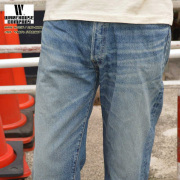 WAREHOUSE ウエアハウス、"Lot 1101" (2ND-HAND)、1960s ストレートモデル [ミドルストレート][ライトオンス][加工デニム]