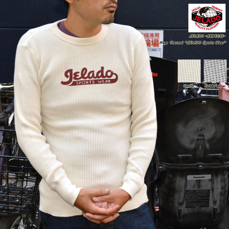 JELADO ジェラード "AB94235" Mega Thermal Crew Neck Sports Wear メガサーマ ル クルーネックTee "Sports Wear" [L/STee]