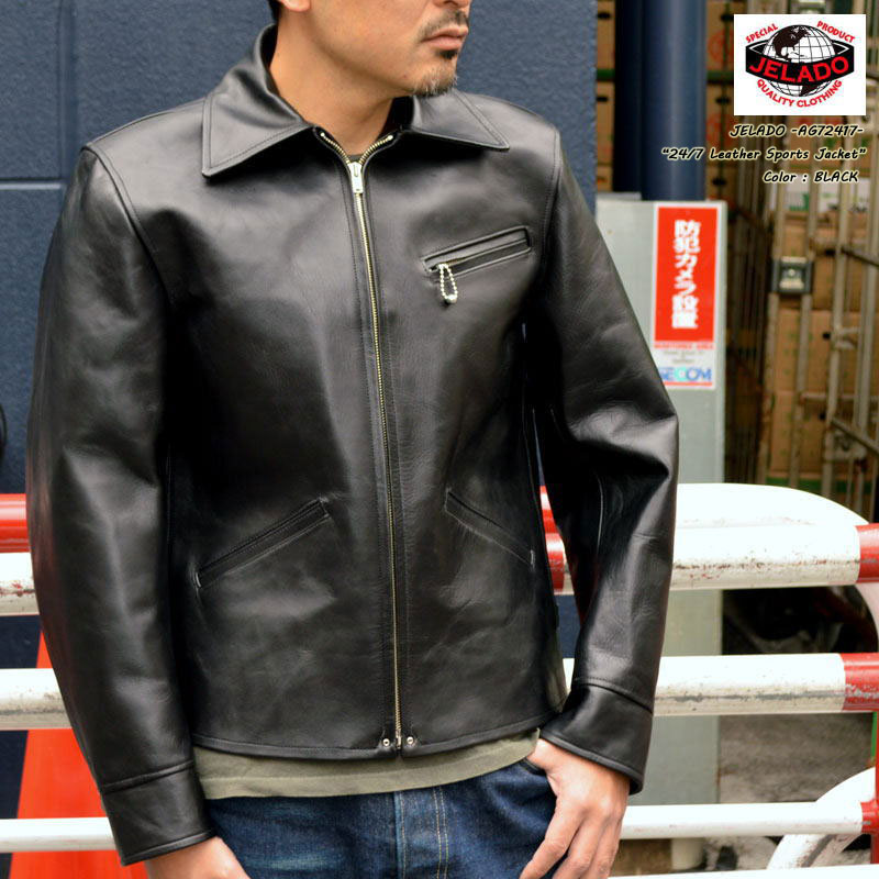 JELADO ジェラード "AG72417" 24/7 Leather Sports Jacket トウェンティフォー セブン レザー スポーツジャケット シングル ライダース 革ジャン >[アウター]