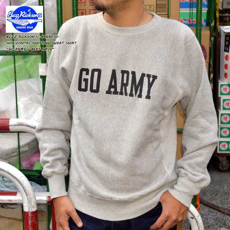 BUZZ RICKSON'S バズリクソンズ "BR69070" HORIZONTAL KNITTING SWEAT SHIRTS “GO ARMY BEAT NAVY” スウェットシャツ [スウェット]