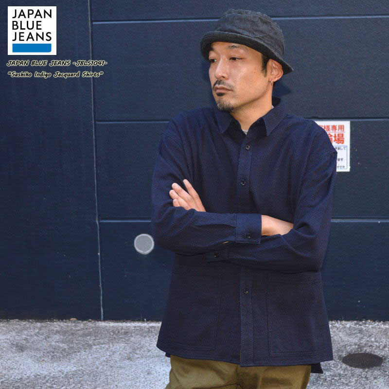 JAPAN BLUE JEANS ジャパンブルジーンズ "JBLS1041" Sashiko Indigo Jacquard Shirts 刺し子 インディゴ ジャガード シャツ [L/Sシャツ]