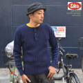 UES ウエス "66BW-I" インディゴ ビッグワッフル ヘンリーネック Tシャツ サー マル [L/STee]