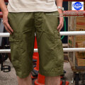 BUZZ RICKSON'S バズリクソンズ "BR51907" TROUSERS, MEN'S, COTTON WIND RESI STANT POPLIN, OLIVE GREEN, ARMY SHADE 107 SHORTS [ショーツ]