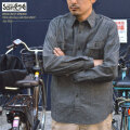 東洋エンタープライズ SUGAR CANE シュガーケーン "SC29159" ブラック シャン ブレー ワークシャツ BLACK CHAMBRAY L/S WORK SHIRT ［L/Sシャツ］