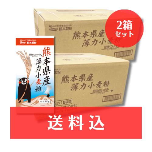 【送料込】《熊本県産小麦 薄力小麦粉》肥後のいずみ 800g x 15袋　まとめ買い2ケースセット