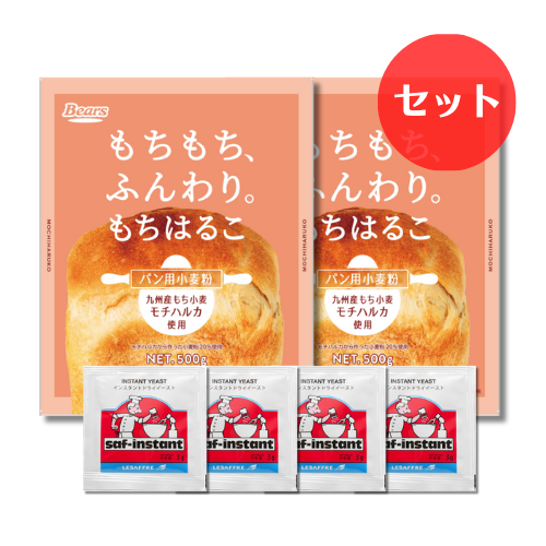 《九州産もち小麦使用 パン用粉》もちはるこ 500g×2袋セット（ドライイースト3g×4袋付）