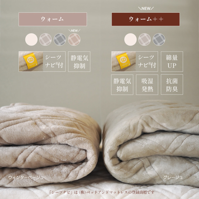 ウィンターコレクション フランネル パッド一体型ボックスシーツ