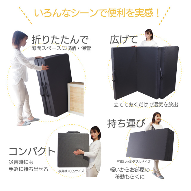 マットレス 三つ折り 高反発マットレス ウレタン 3Dセル 敷布団