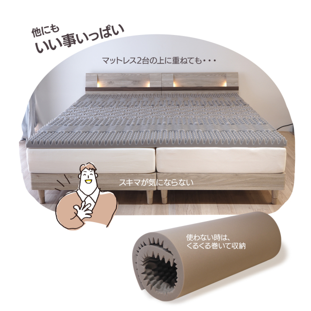 マットレストッパー トッパー 厚さ7cm オーバーレイマットレス 7ゾーン