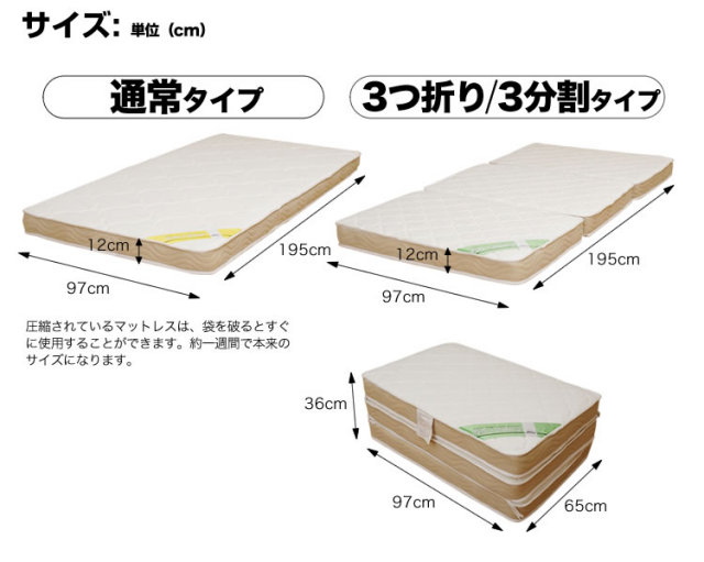 マットレス・高密度ポケットコイル・シングル ネルコンシェルジュ 高密度ポケットコイルマットレス セミシングル 体