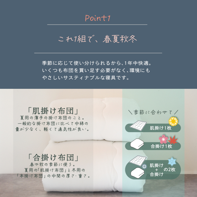 2枚合わせ 掛布団 シングル セミダブル ダブル 抗菌防臭加工