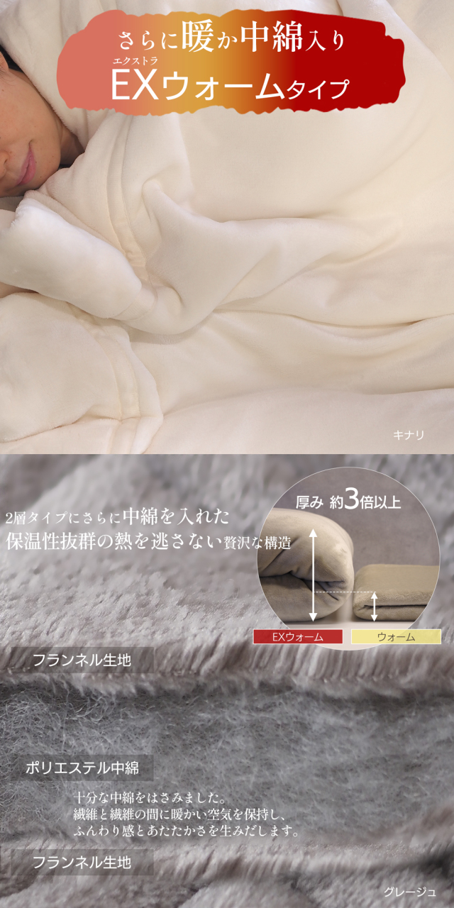 毛布 3種類から選べる 2枚合わせ 中綿入り毛布 ウォーム シングル