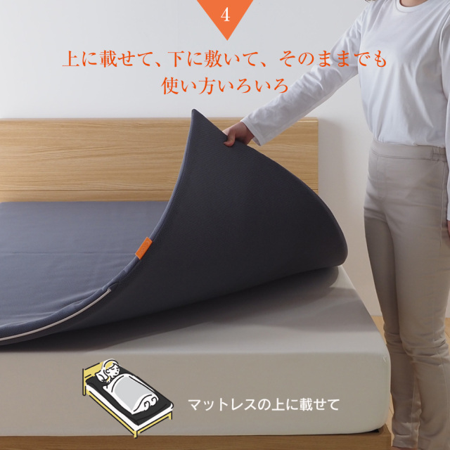 日本製 オーバーレイマットレス シングル 3ゾーン 立体網状構造