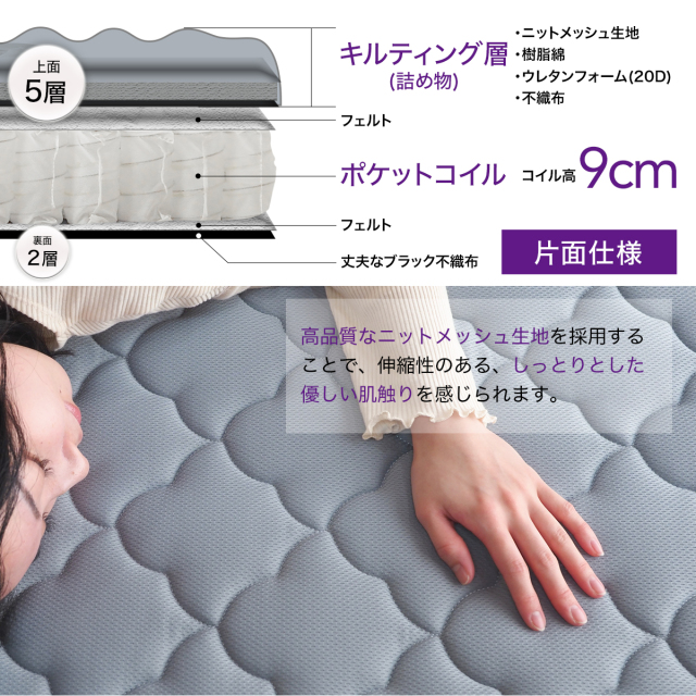 マットレス 三つ折り 厚み10cm 薄型 シングル セミダブル セミシングル