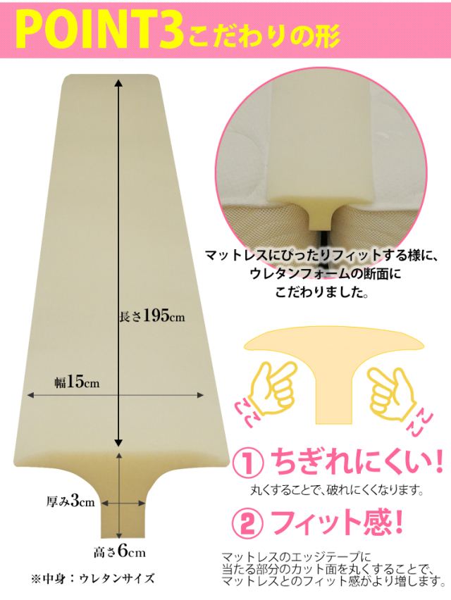 洗えるカバー付き すきまパッド (SP003) ファミリーサイズ 2台の