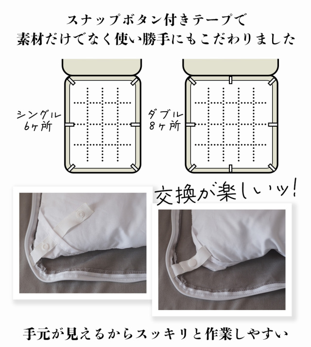 綿100% コットンフランネル 掛布団カバー シングル・ダブル U字
