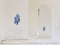 ガラスの位牌　おしゃれ位牌　クリスタル位牌　可愛い位牌　お花　赤ちゃん　こども