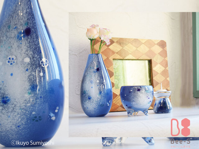 デザイン仏具 RURI（DEEPBLUE）3点セット～7点セット ブルーの仏具