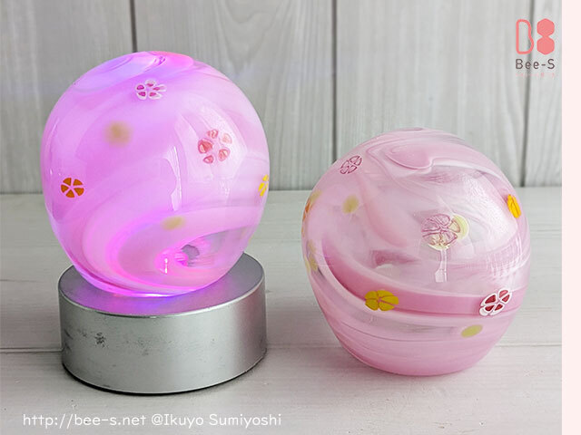 盆ランプ　ガラスの盆提灯　お盆かざり　かわいい　おしゃれ