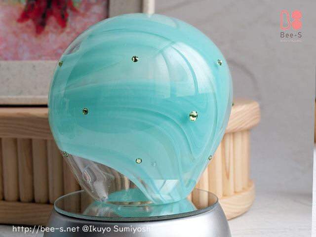 スワロ付き　盆ランプ　かわいい盆提灯　ガラスの盆提灯　クリスタル　お盆用品　赤ちゃん新盆