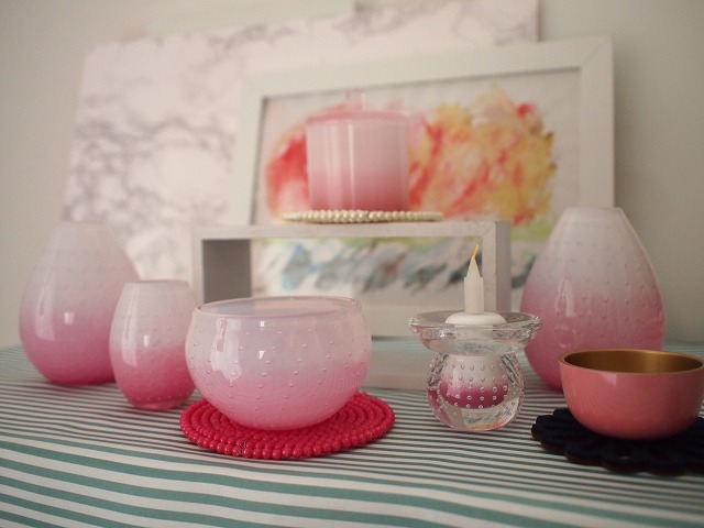 オレンジのかわいい仏具 HONOKA ピンク＆ホワイト 5点セット 香 送料無料