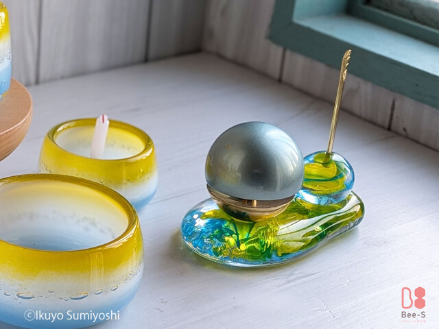 ガラスのかわいい仏具小物セット　玉響りん　天使ママ　赤ちゃん手元供養