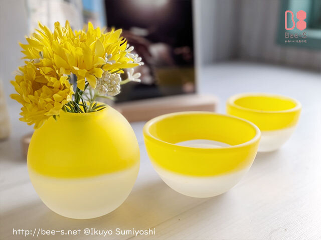 ミニ仏具セット　3具足　香炉　火立　花立　3点　黄色　かわいい　おしゃれ　小さいサイズ　仏壇