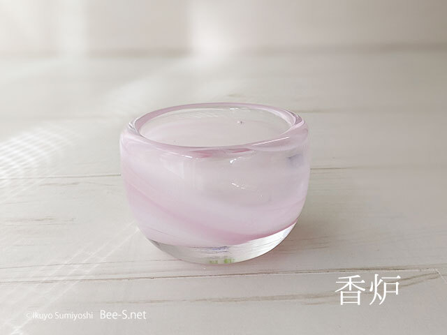 仏具 セット】 ORIKA ピンクのガラス仏具セット 日本製 吹きガラス