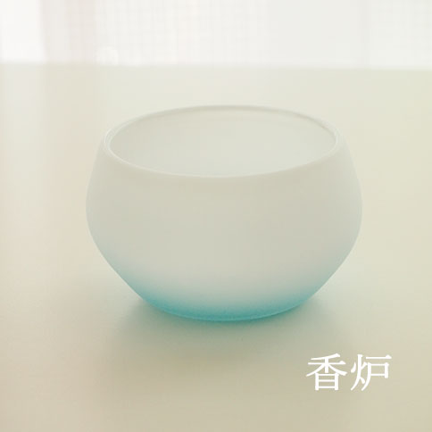 おしゃれ仏具セット すりガラス 仏具SEKIKAブルー＆ホワイト 3点