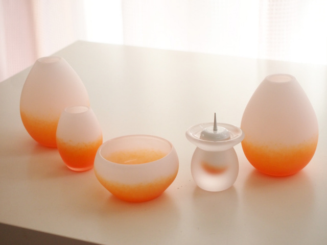 デザイン仏具 SEKIKA（ホワイト＆オレンジ）5点セット香