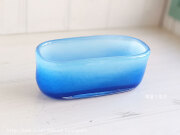 横置き　香炉　お線香を倒す　線香立　香立　おしゃれ　ガラス　ブルー　青　クリスタル